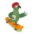 Kea characters-skateboard