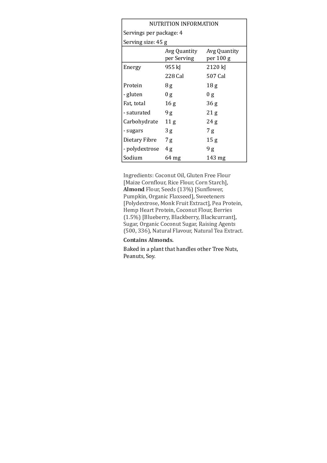 Kea Cookies Superseeds and Berries 180g Protein Cookie Feb26
